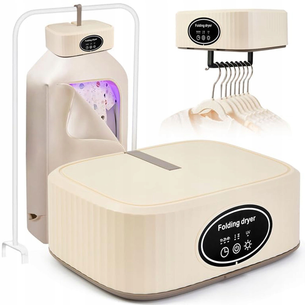 Elektrická Sušák Na Prádlo Sušák Skládací Sušák Přenosná 600 W Béžová