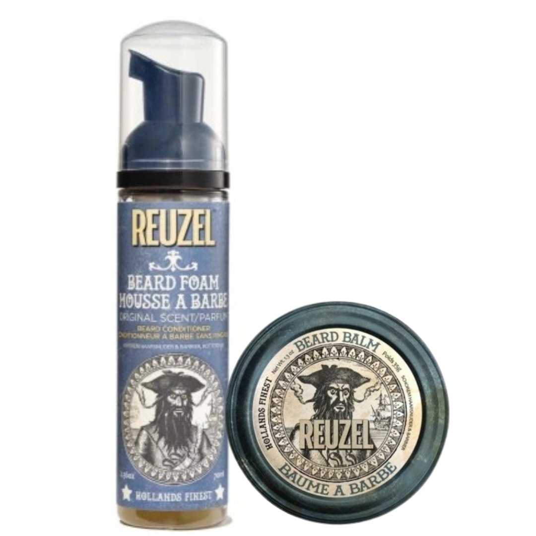 Zestaw Reuzel Odżywka do Brody w Piance, Balsam z masłem Shea Beard Balm