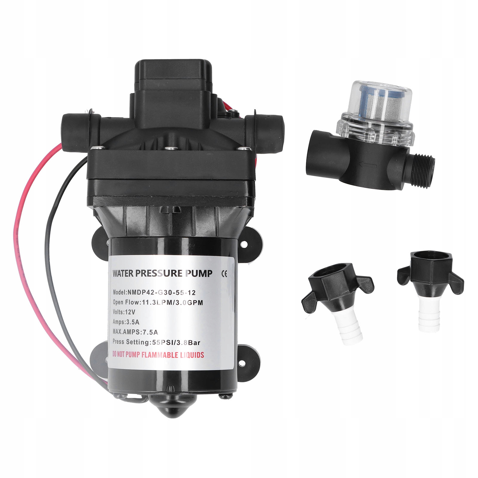 Pompa Wody Ciśnieniowa 12V 3.0GPM 55 PSI KAMPERA Marka Vitus