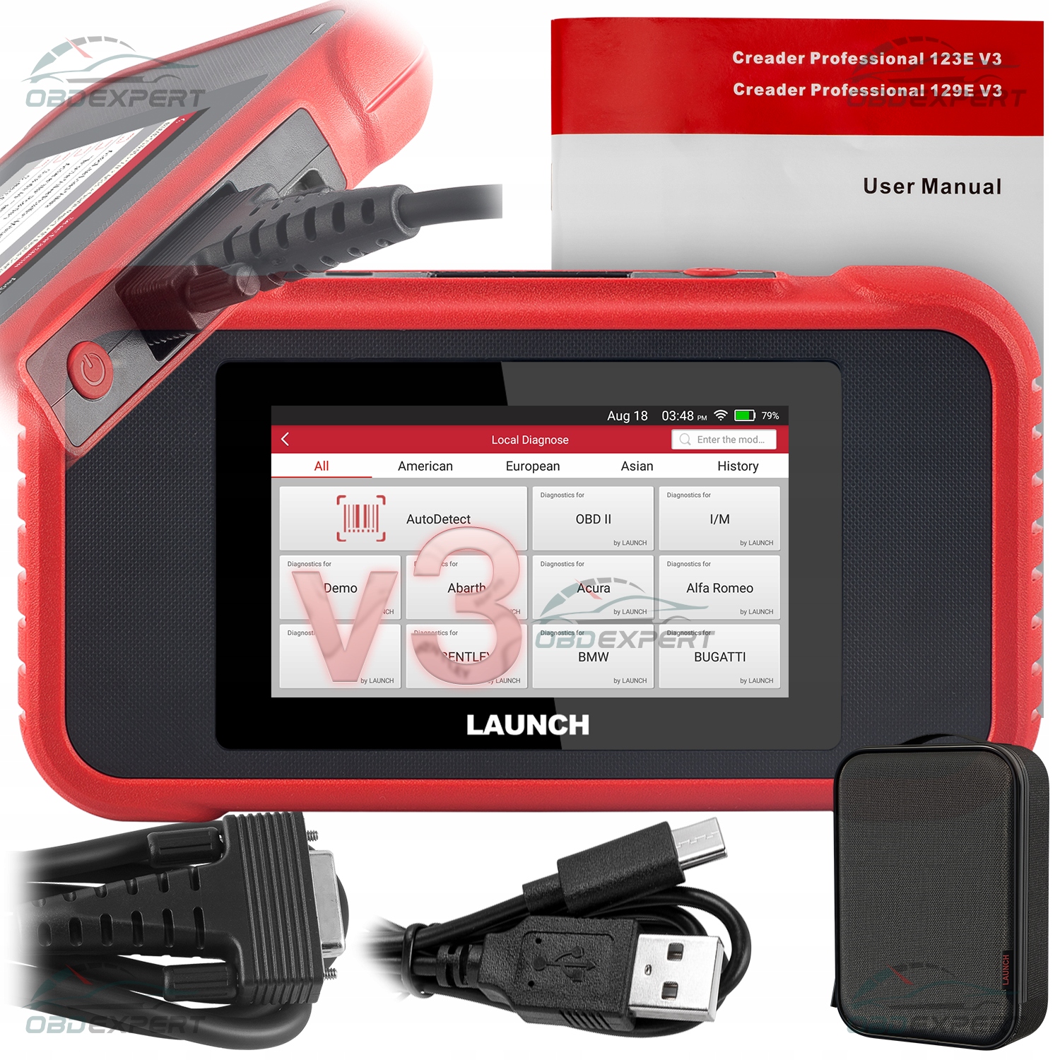Launch Doip Can-fd Diagnostický Tester Abs Srs Motor 4 Systémy 2026 Crp