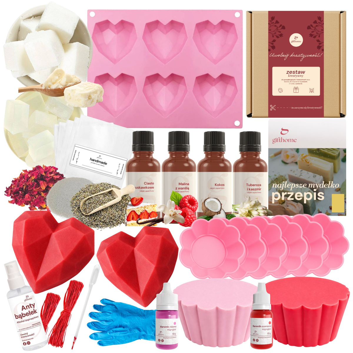Dárková sada na výrobu mýdla Srdce Na Valentýna pro zamilované XXL