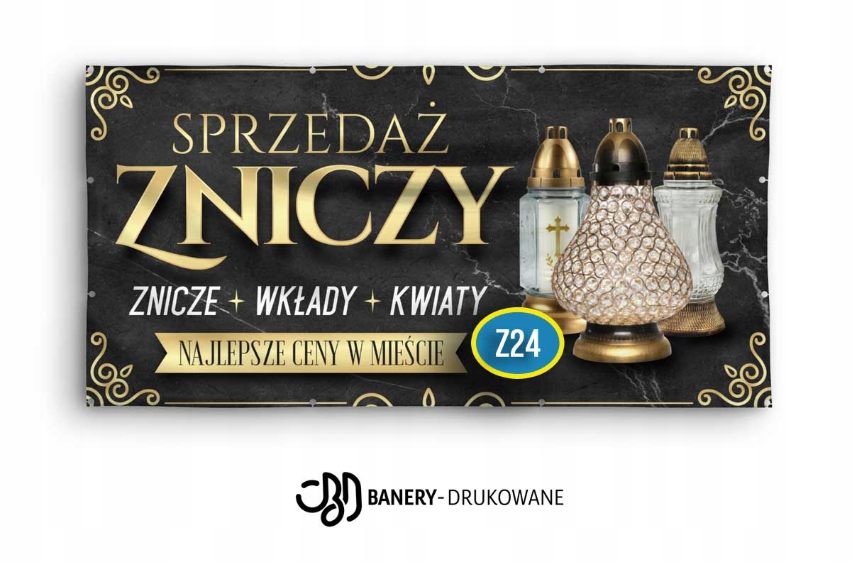 Baner Reklamowy 2mx1m Znicze Wkłady - REKLAMA Z25 Marka B&B