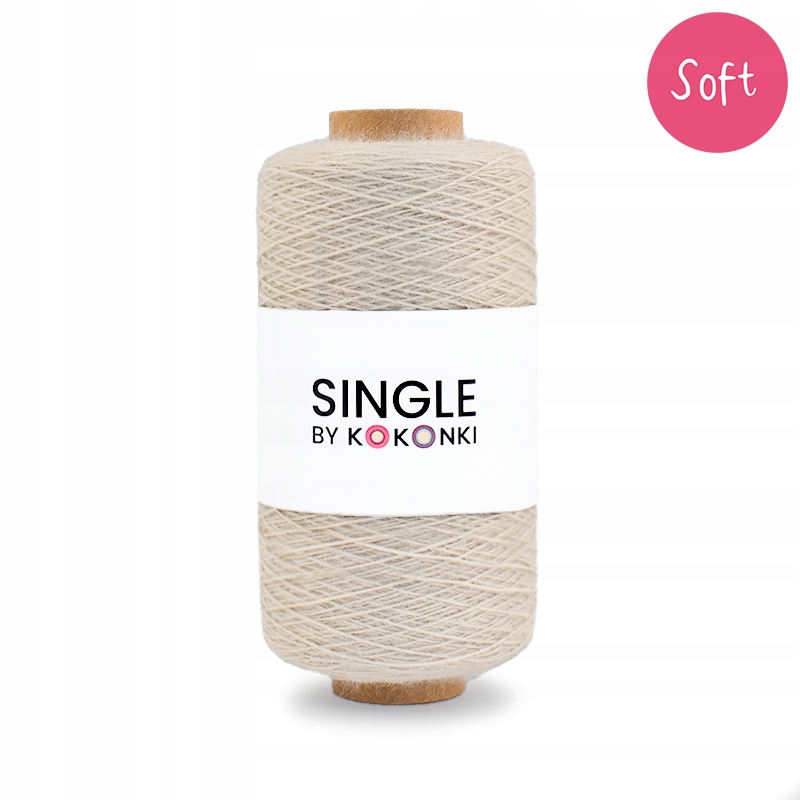 Nić Włóczka Single Soft by Kokonki chałwa 800 m