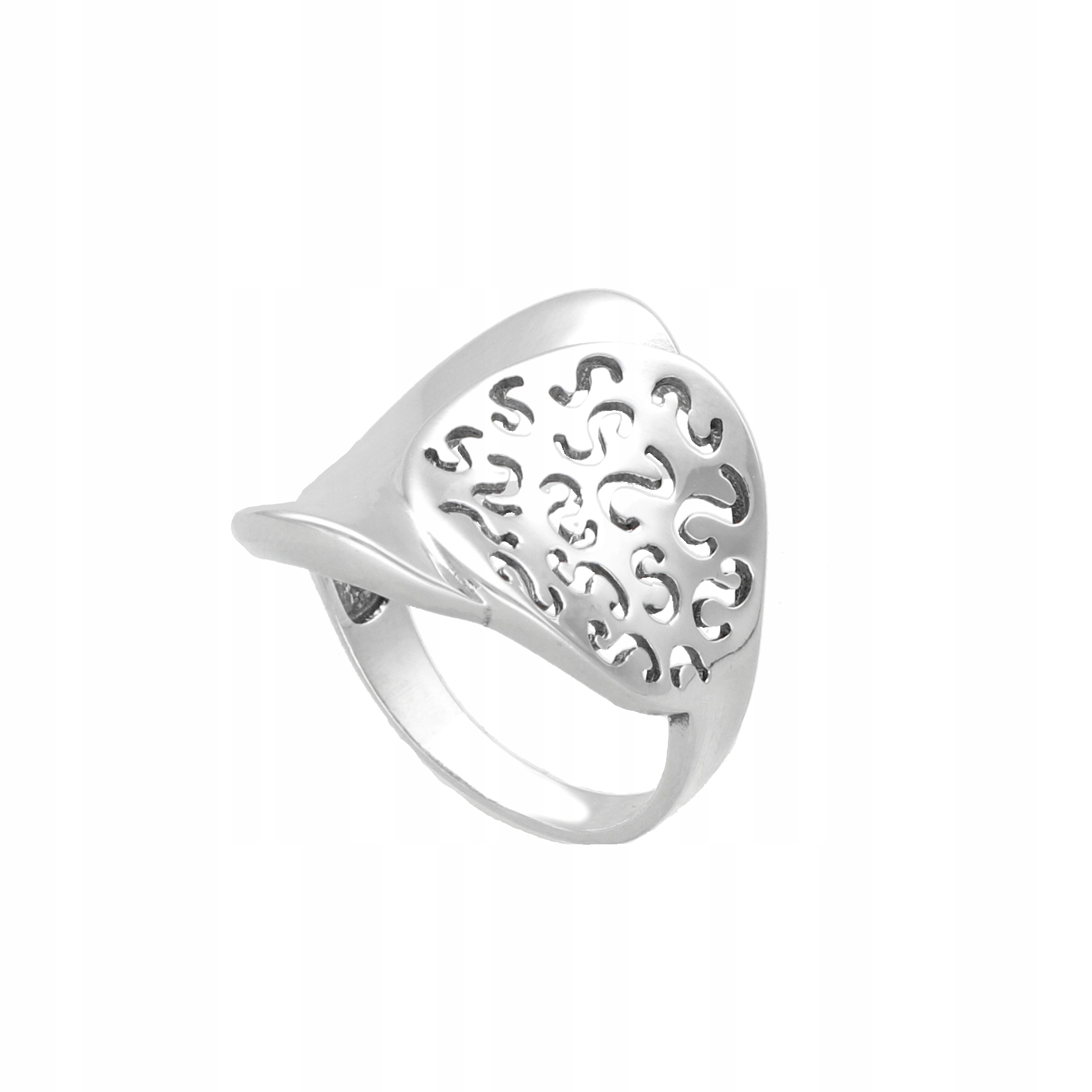 Efektní prstýnek s ažurovými vzory a hladkým stříbro oxidovaným vel.