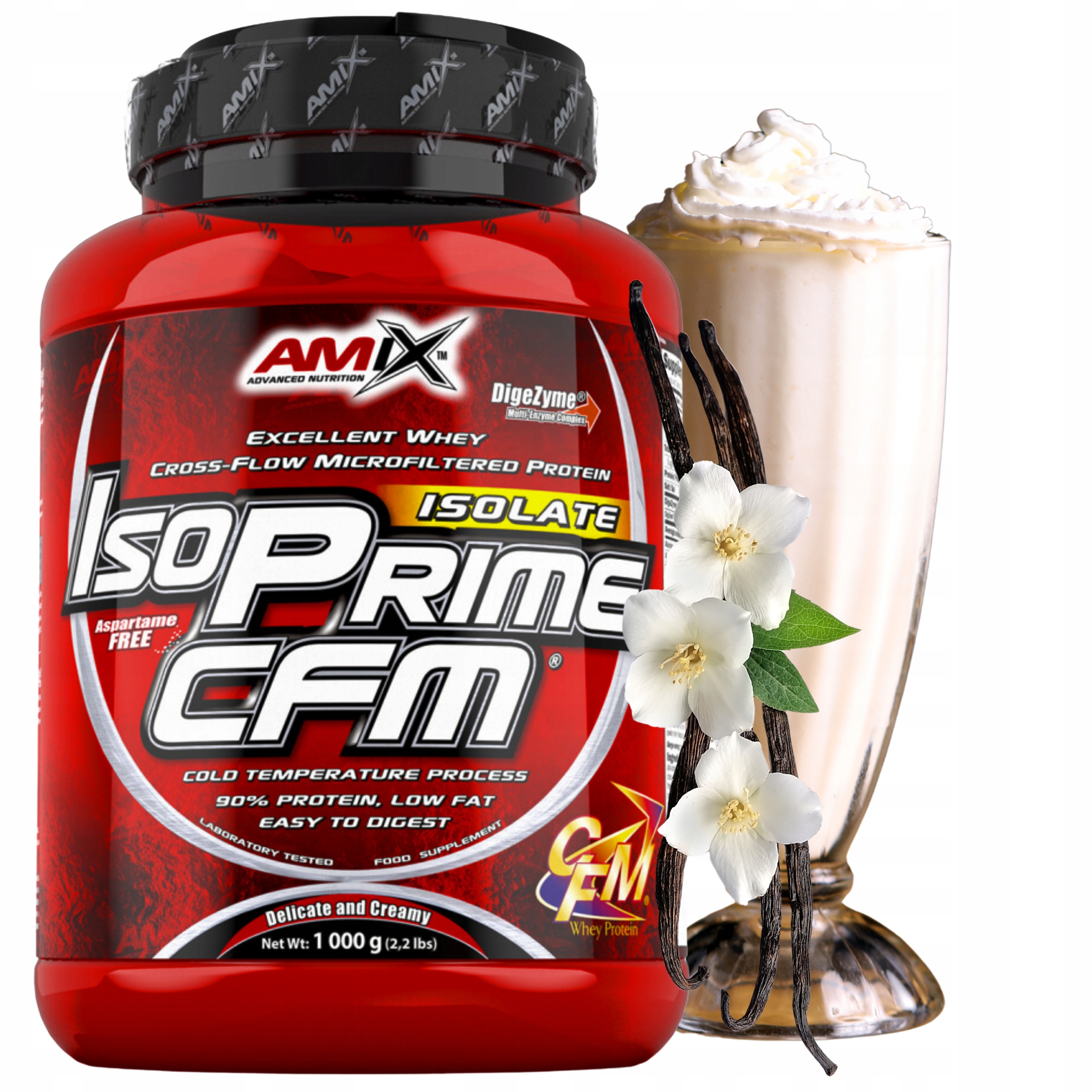Protein na hubnutí bez laktózy a cukru Amix Isoprime Izolát Wpi Vanilka