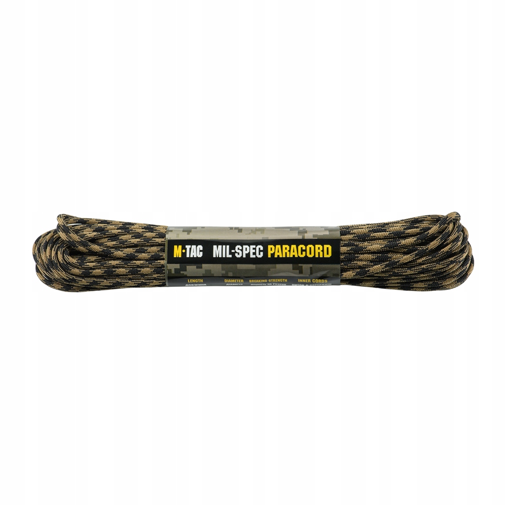 M-Tac Paracord Taktyczny Linka Nylonowa 550 mil-spec Black/Coyote 15 m