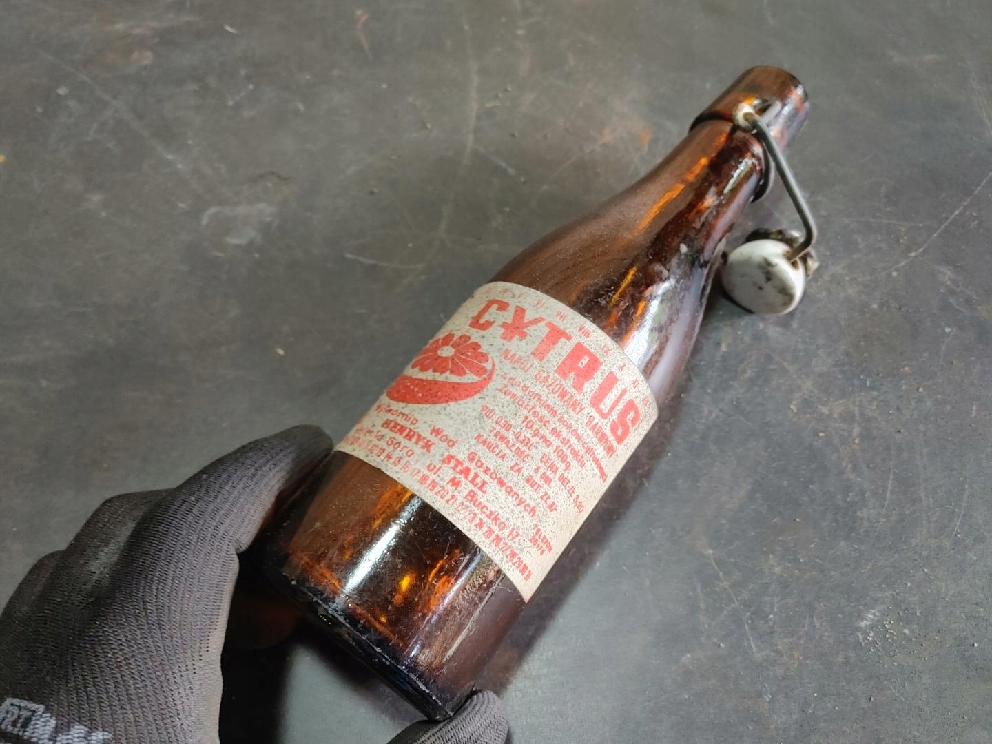 СТАРАЯ СТАРИННАЯ БУТЫЛКА СОДА ЦИТРУСОВЫЕ ОРИГИНАЛ ЭТИКЕТКА PRL