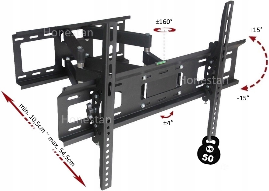 OBROTOWY UCHWYT DO TELEWIZORA 55 CALI TCL Model ścienny stabilny telewizora calowy