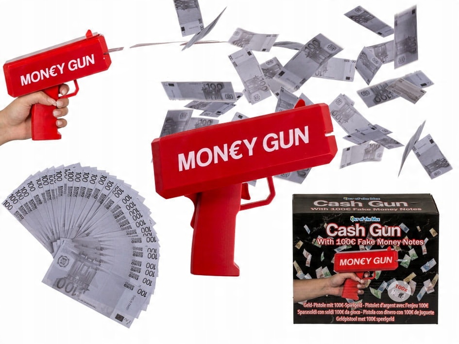 

Pistolet bogacza strzela gotówką Pieniędzmi