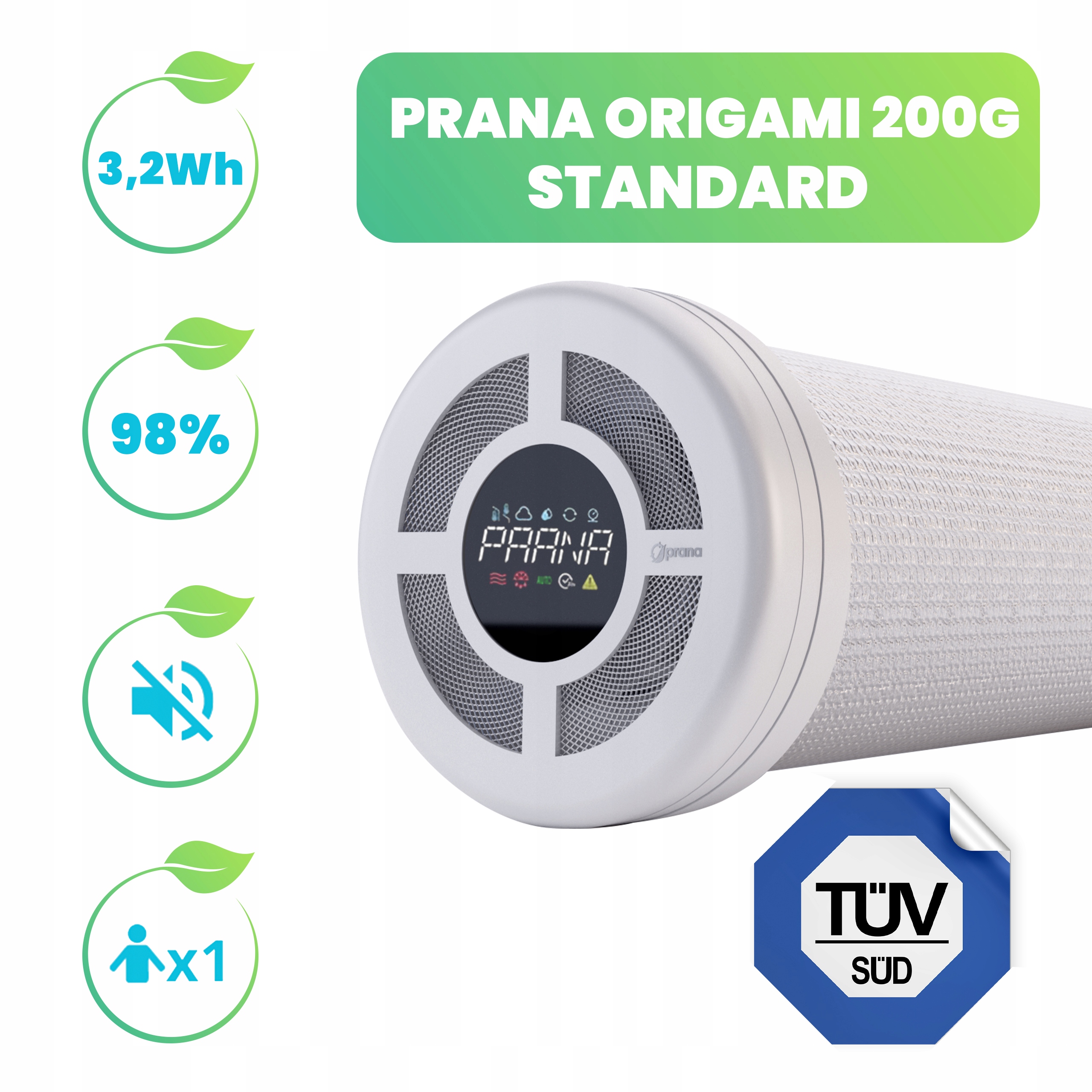 REKUPERATOR ŚCIENNY PRANA ORIGAMI 200G STANDARD EAN (GTIN) 5905943033083