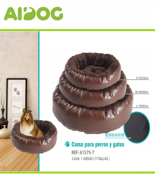 Levně Y-tvarované pelíšek pro psa hnědé, 3-dílná sada