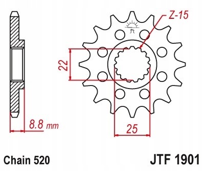 ZĘBATKA PRZÓD 13z. KTM SX EXC 91-19 Husqvarna Producent JT Sprockets