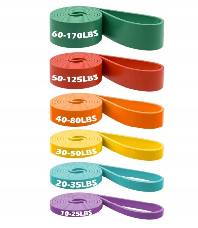 V476 Zestaw Taśm Oporowych Zacro Pull Up Bands 6 Poziomów Opór
