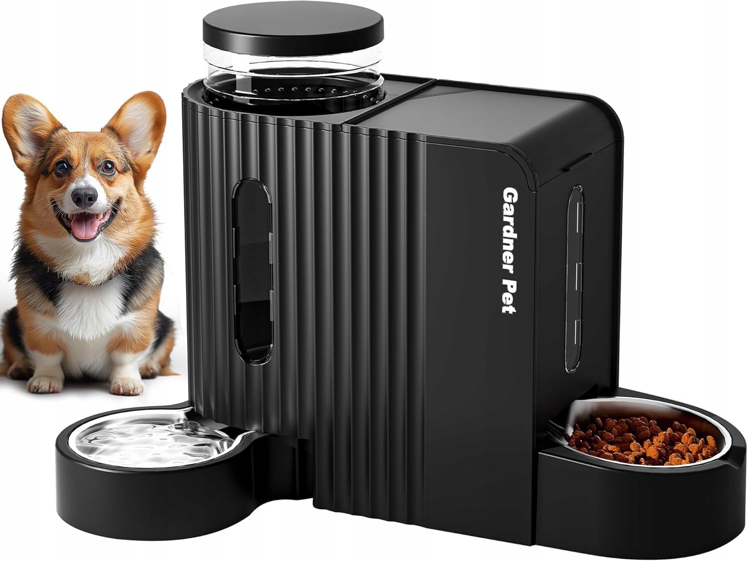 AUtomatyczny dyspenser karmy Gardner Pet 2 w 1 stal nierdzewna