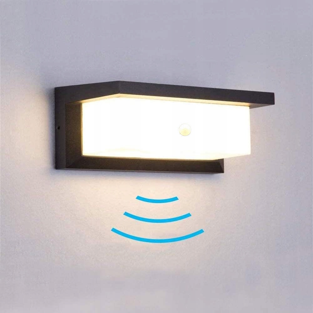Kinkiet Zewnętrzny Led Nad Drzwi Wejściowe z czujnikiem ruchu 18W