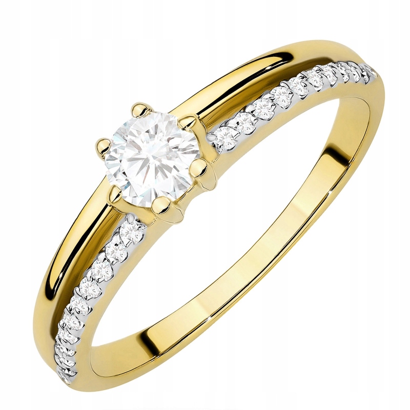Zlatý Prstýnek pr. 585 14k Laboratorní diamanty 0,40ct