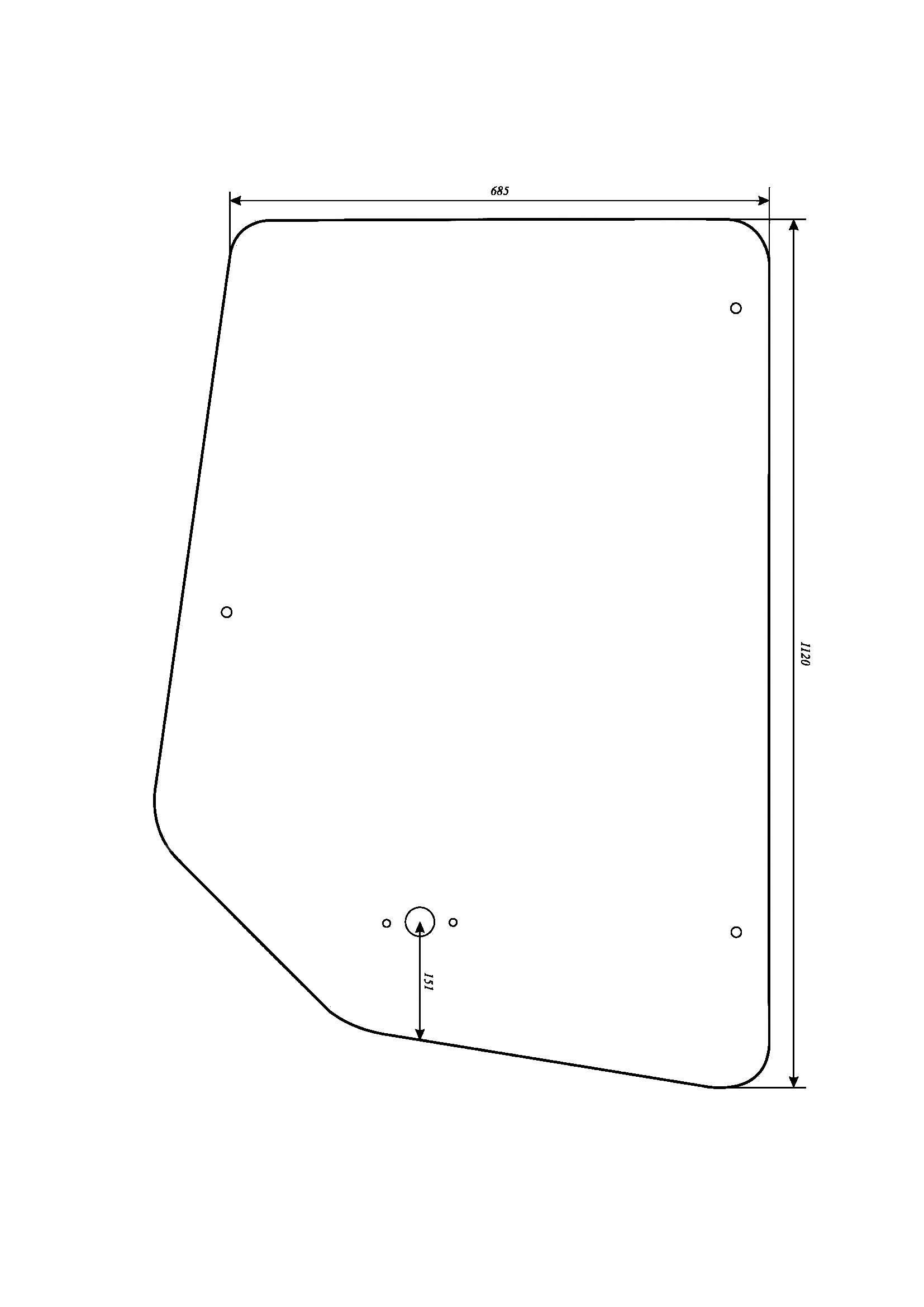 szyba drzwi górna Caterpillar 416C 426C 428C 436C