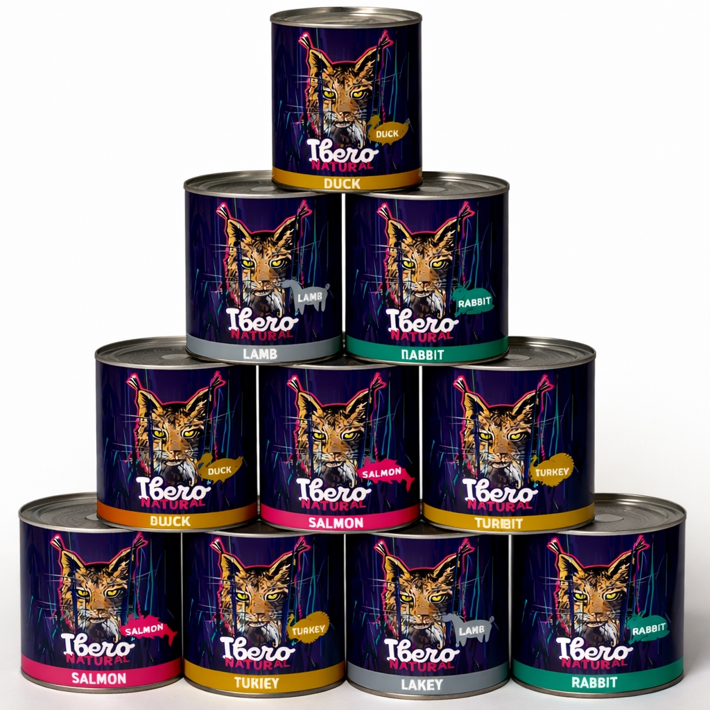 Levně Ibero Natural 100% maso Mix 5 příchutí 10x200 g mokré krmivo pro kočky