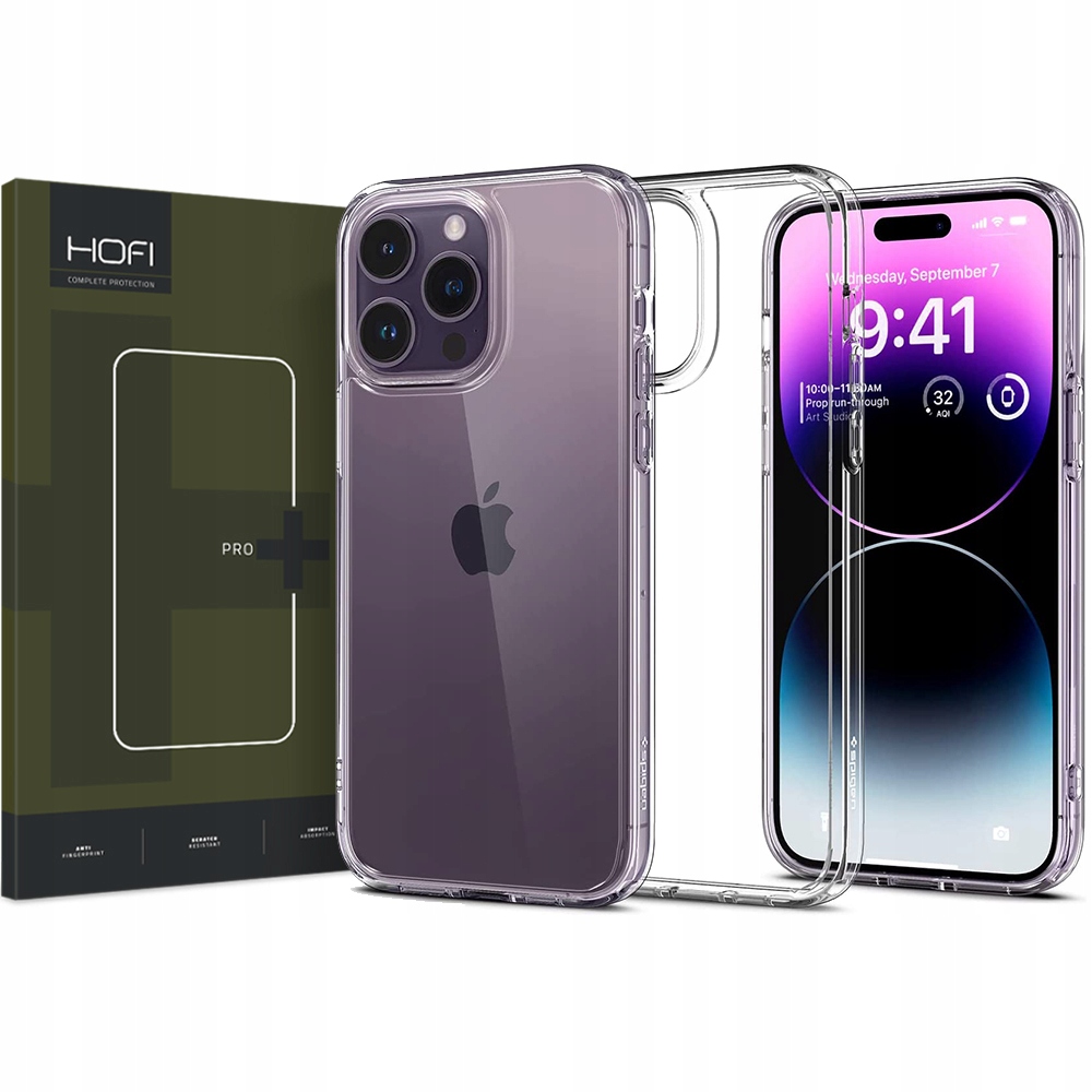 

2-PAK Spigen Etui Cover Do Iphone 14 Pro Szkło