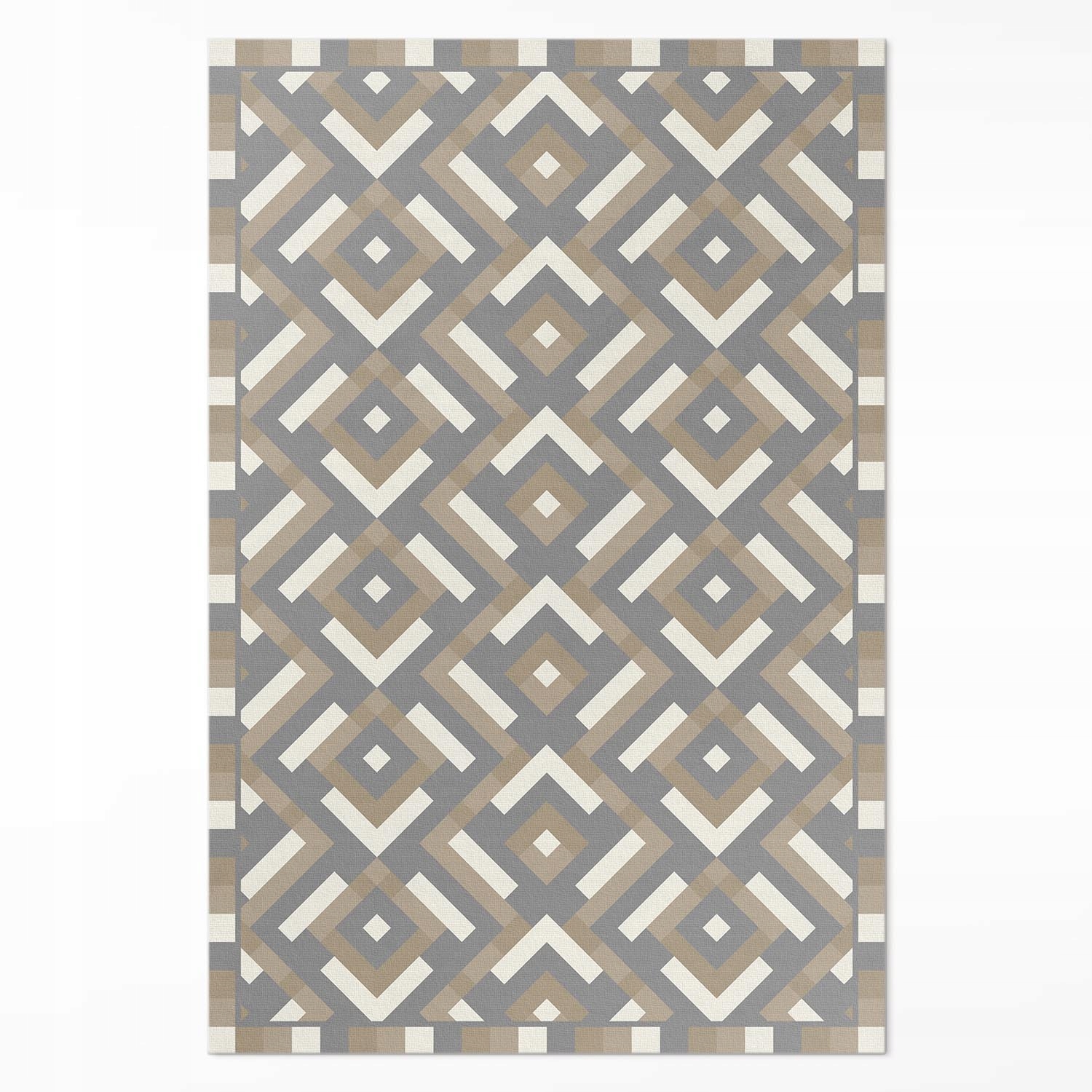 Vnitřní Koberec Vinylová geometrie s pravidelným vintage boho vzorem 80 x 120 cm