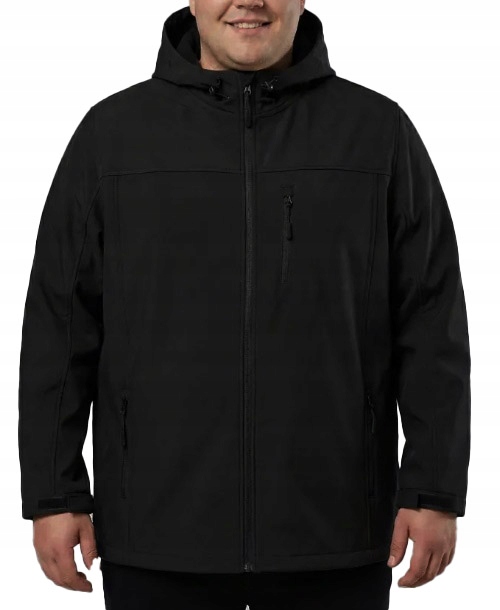 6XL Velká černá softshellová bunda na celý rok Obvod podpaží 166 cm