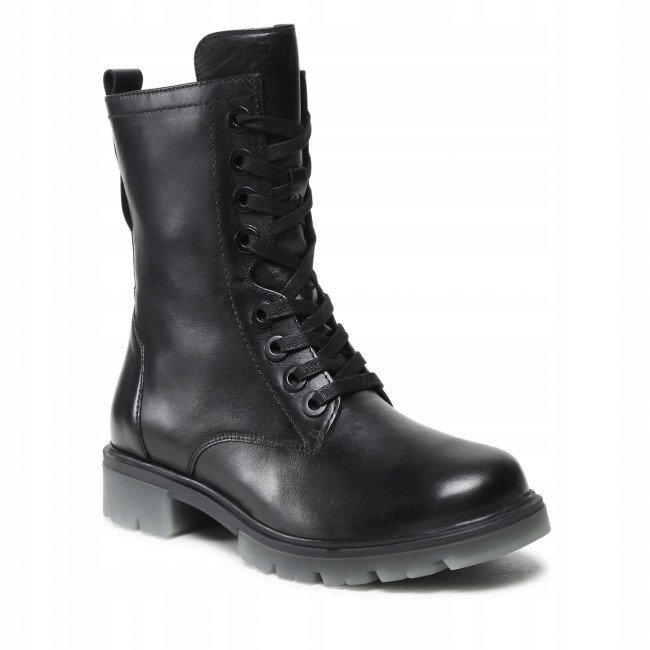 Botki Caprice 9-25251-29 Czarne Trzewiki Skóra R36