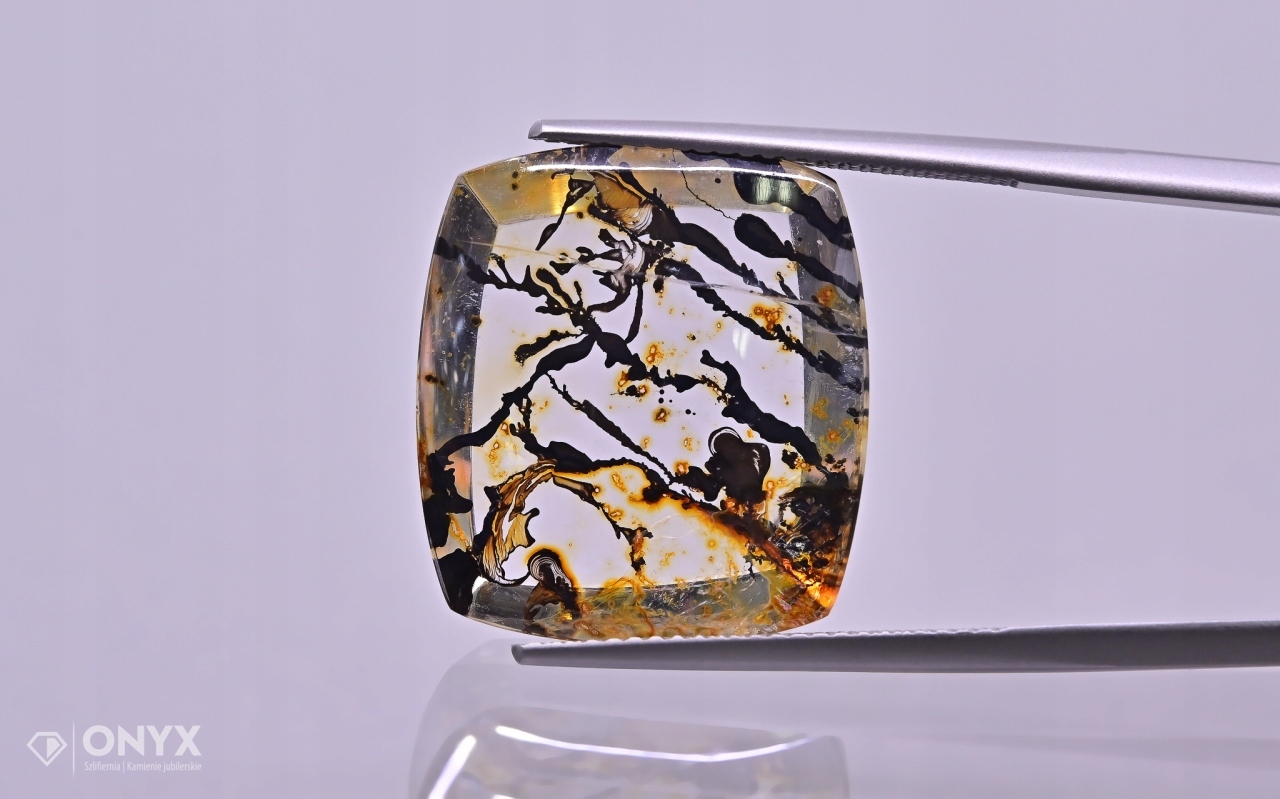 Dendritový křemen konvexní dlaždice cushion 20x18 mm