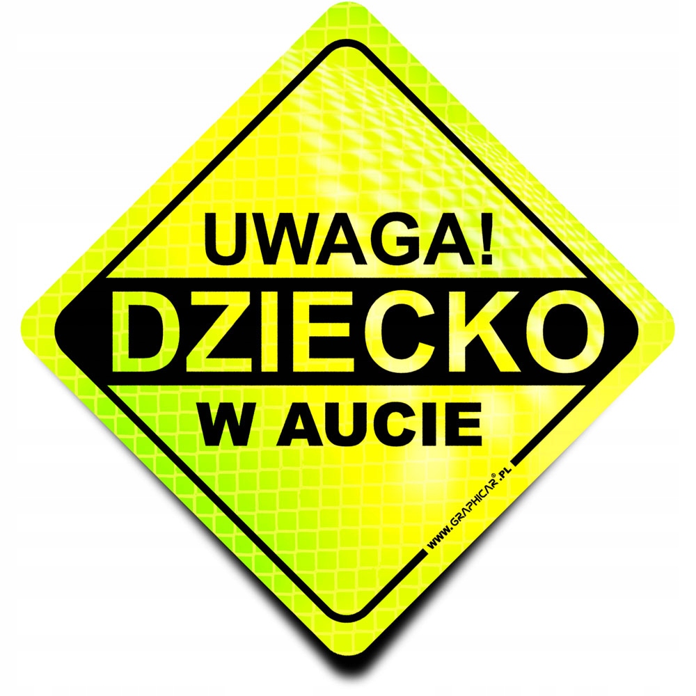 

Naklejka Odblaskowa Uwaga Dziecko W Aucie Neon