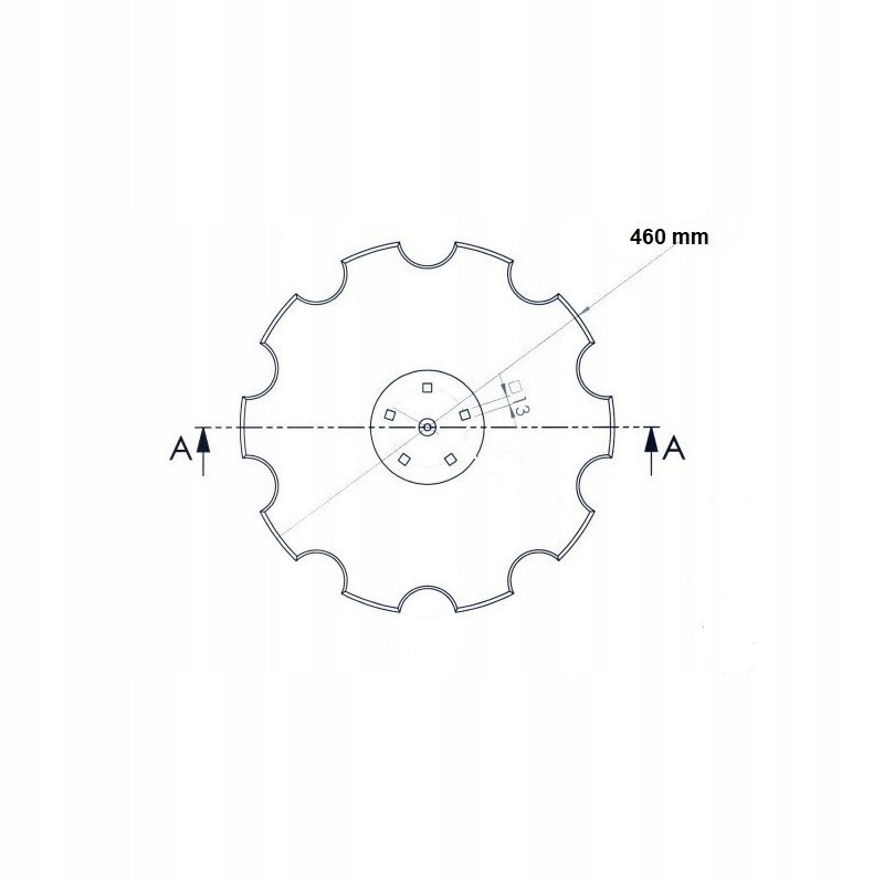 Talíř na talíř, ozubený 460 mm, 5x98 Skf, tloušťka 4 mm D460DBP5FS4