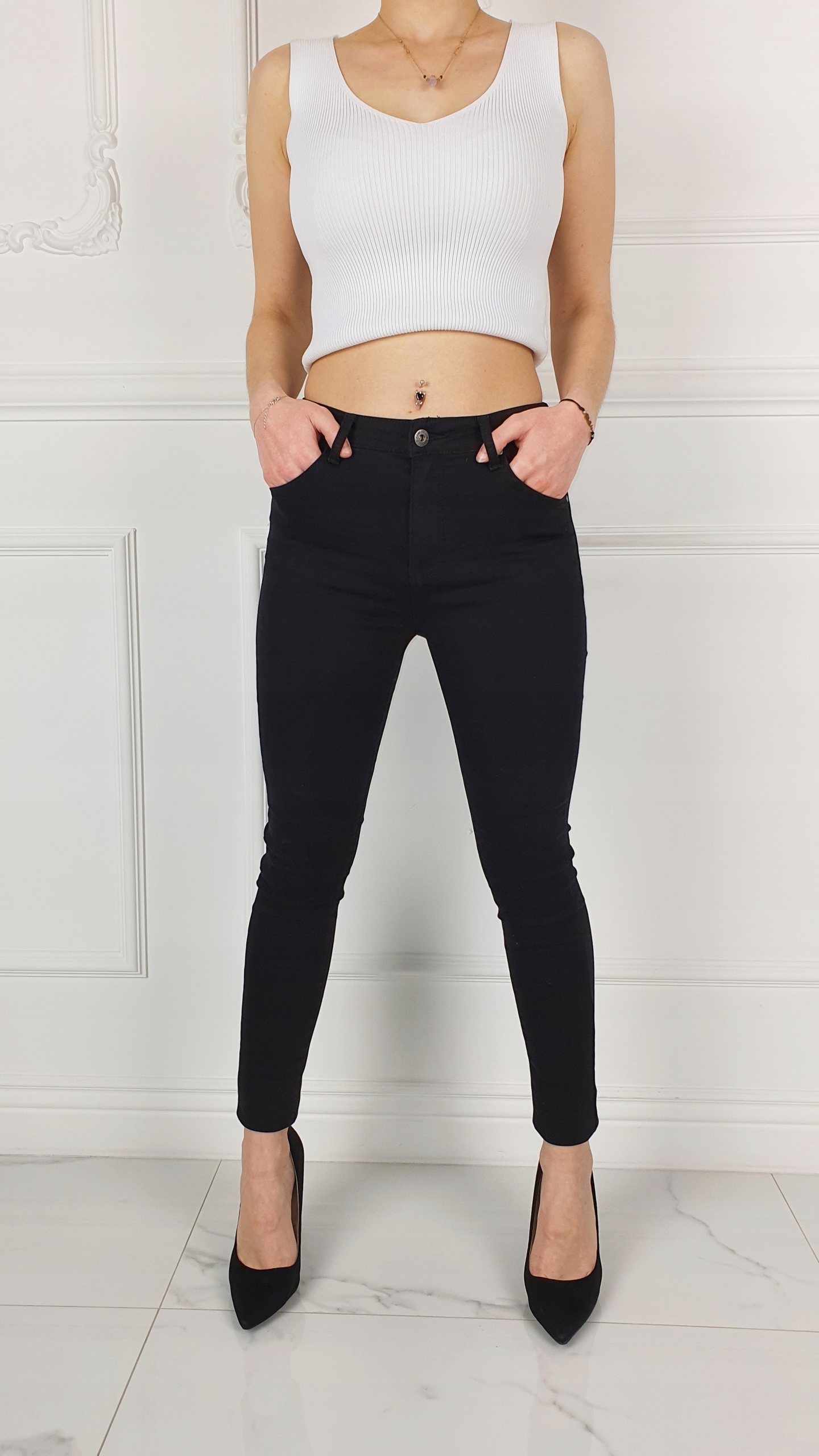 # KLASYCZNE DAMSKIE SPODNIE JEANS WYSZCZUPLAJĄCE # Marka inna