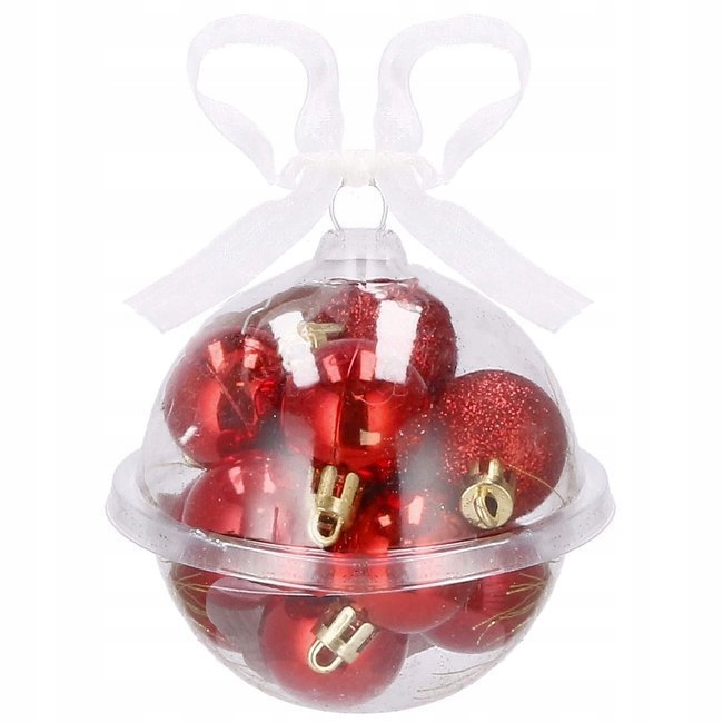 Bombki choinkowe 12szt. małe czerwone bombki plastikowe Marka Springos
