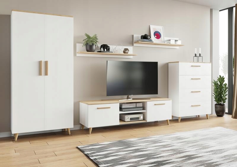 Obývacia Stena Nord 2 artisan-biely škandinávsky Per