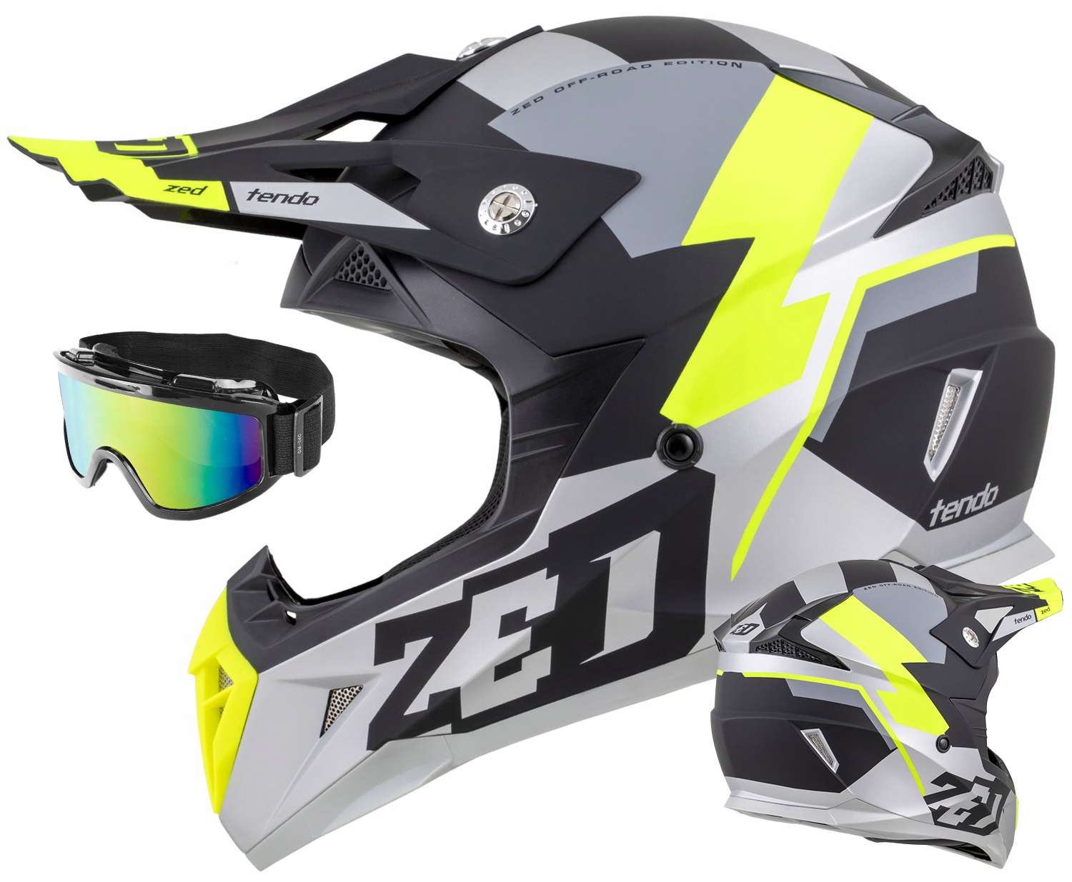 Motocyklová prilba Zed X1 detská cross štvorkolka enduro Atest Okuliare L 51-52 cm