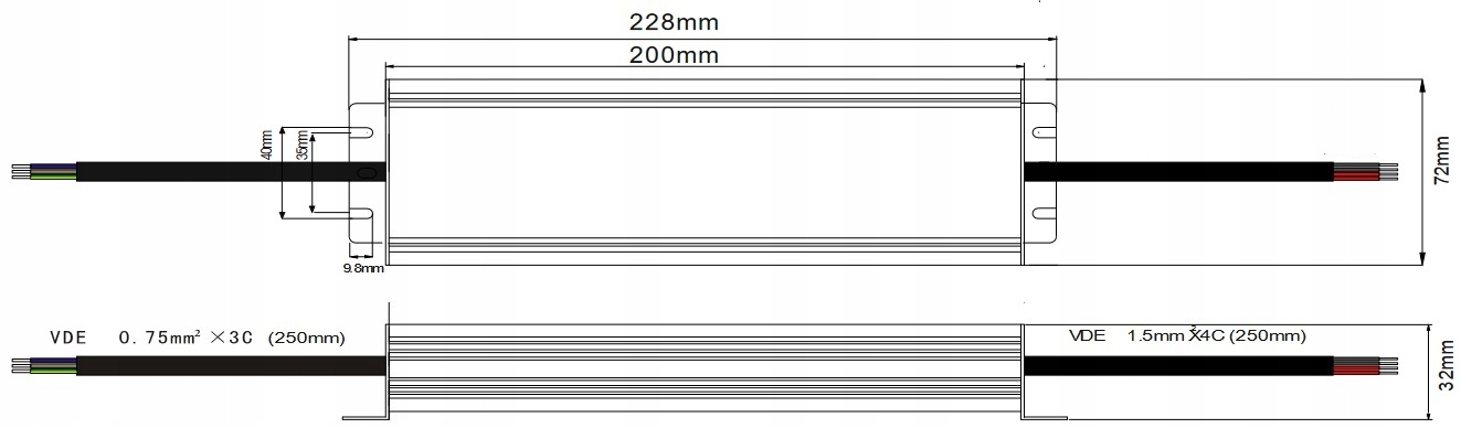 HERMETYCZNY ZASILACZ TRANSFORMATOR 12V 250W 21A DO TAŚM LED IP67 ADLER EAN (GTIN) 5902135125434