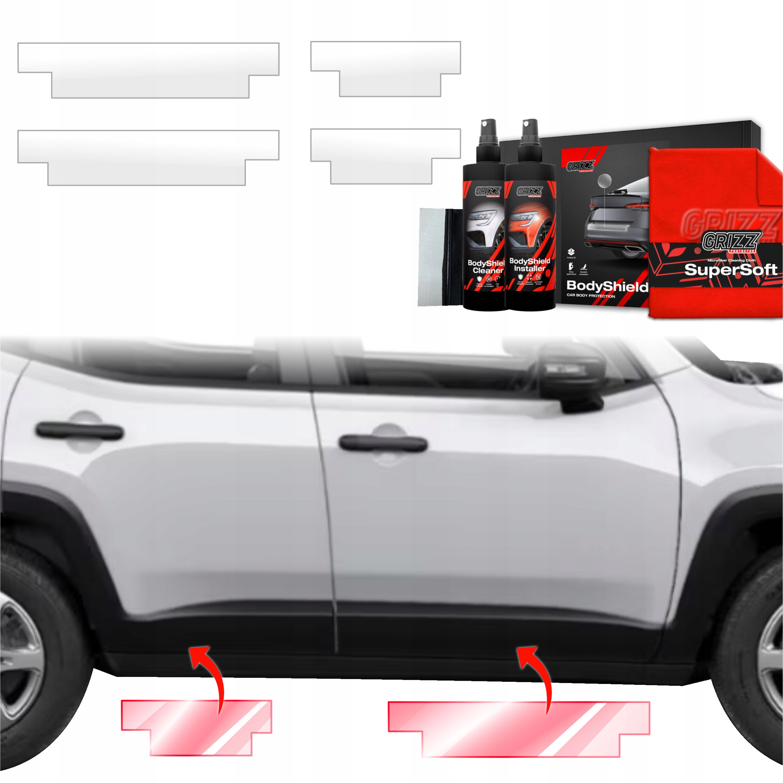 4v1 Fólie Ppf dýha na prahy pro Jeep Renegade (2022-2025) Grizz
