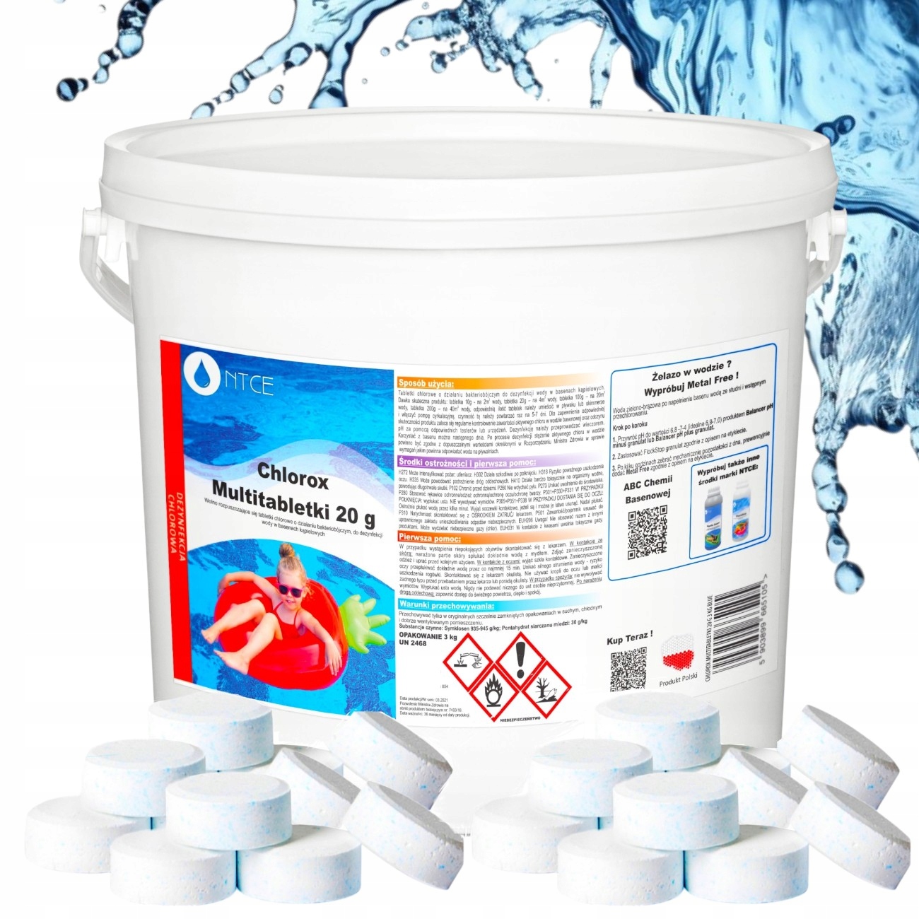 Chlor do Basenu 5kg Tabletki Multifunkcyjne 20g Jacuzzi Chemia Basenowa