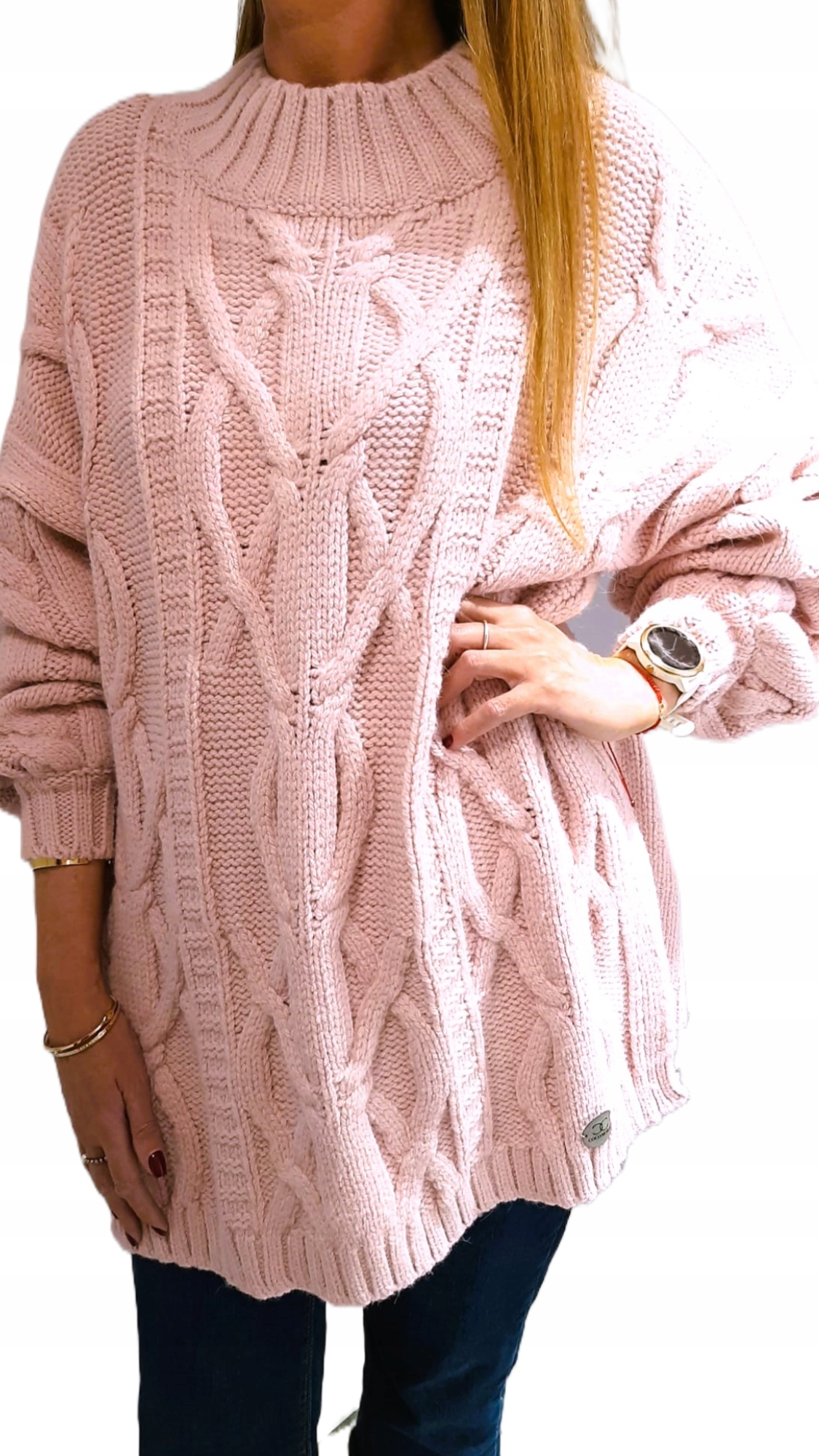 Cocomore Svetr Tunika Pudrová Růžová New