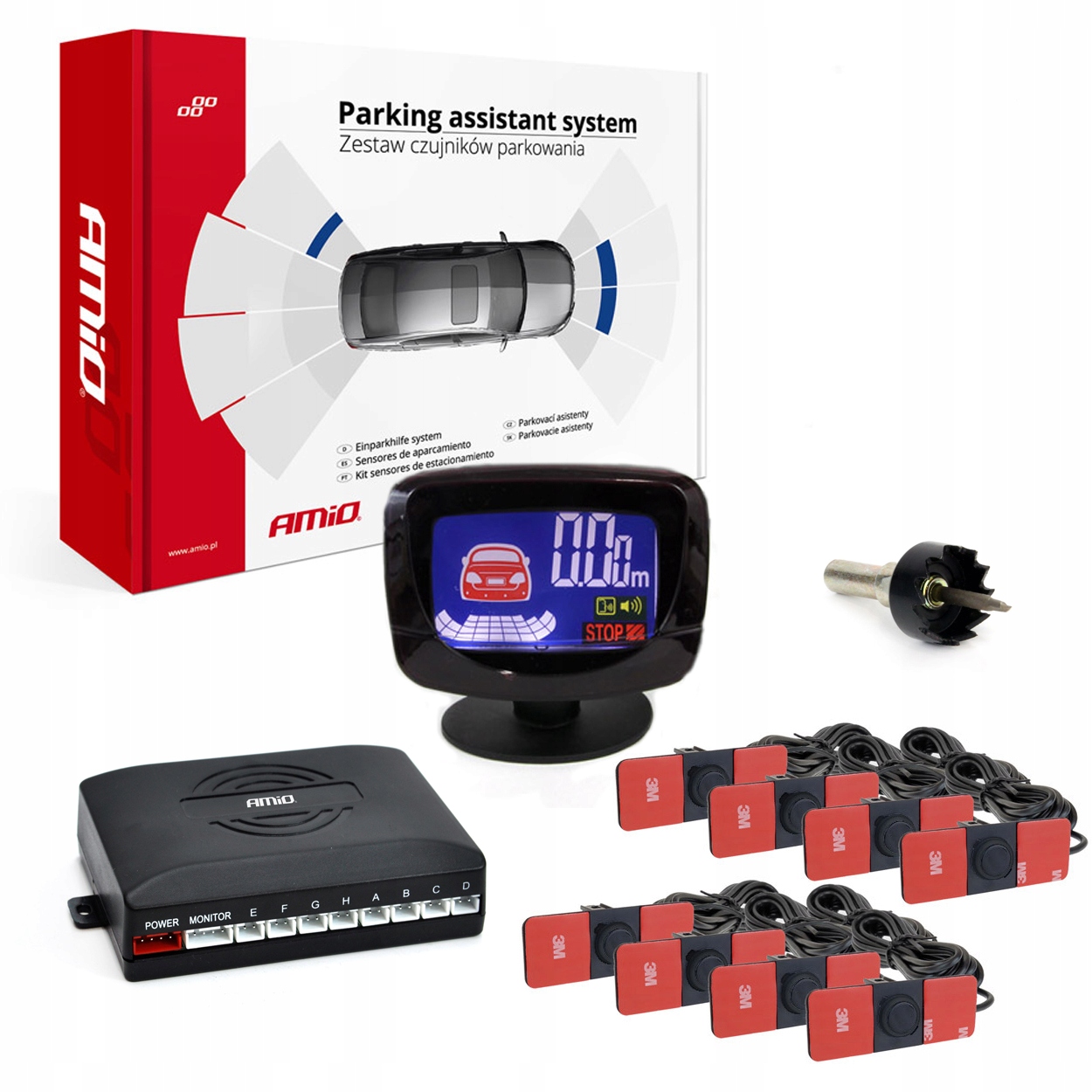 Датчики паркування заднього ходу LED-GRAF 8 Sens Black