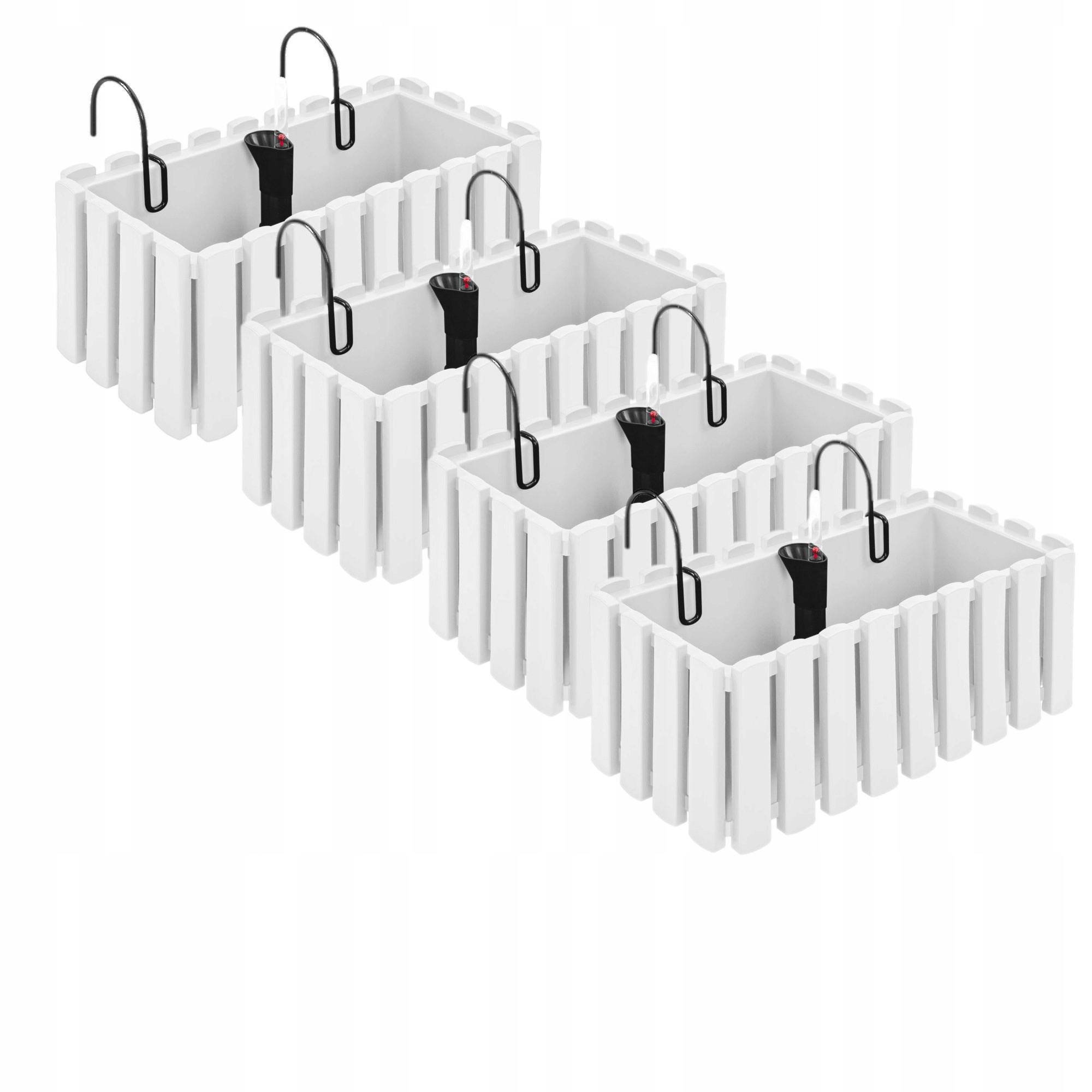 

4x Doniczka wisząca balkon płotek DDEF400W Białe