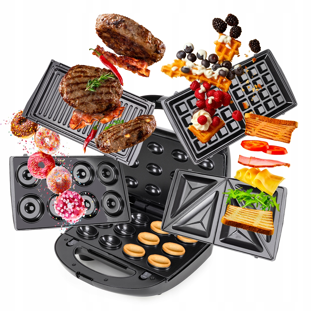Toustovač Na Pečení Cookies/ořechů Elektrický Gril Vaflovač Toustovač 5v1