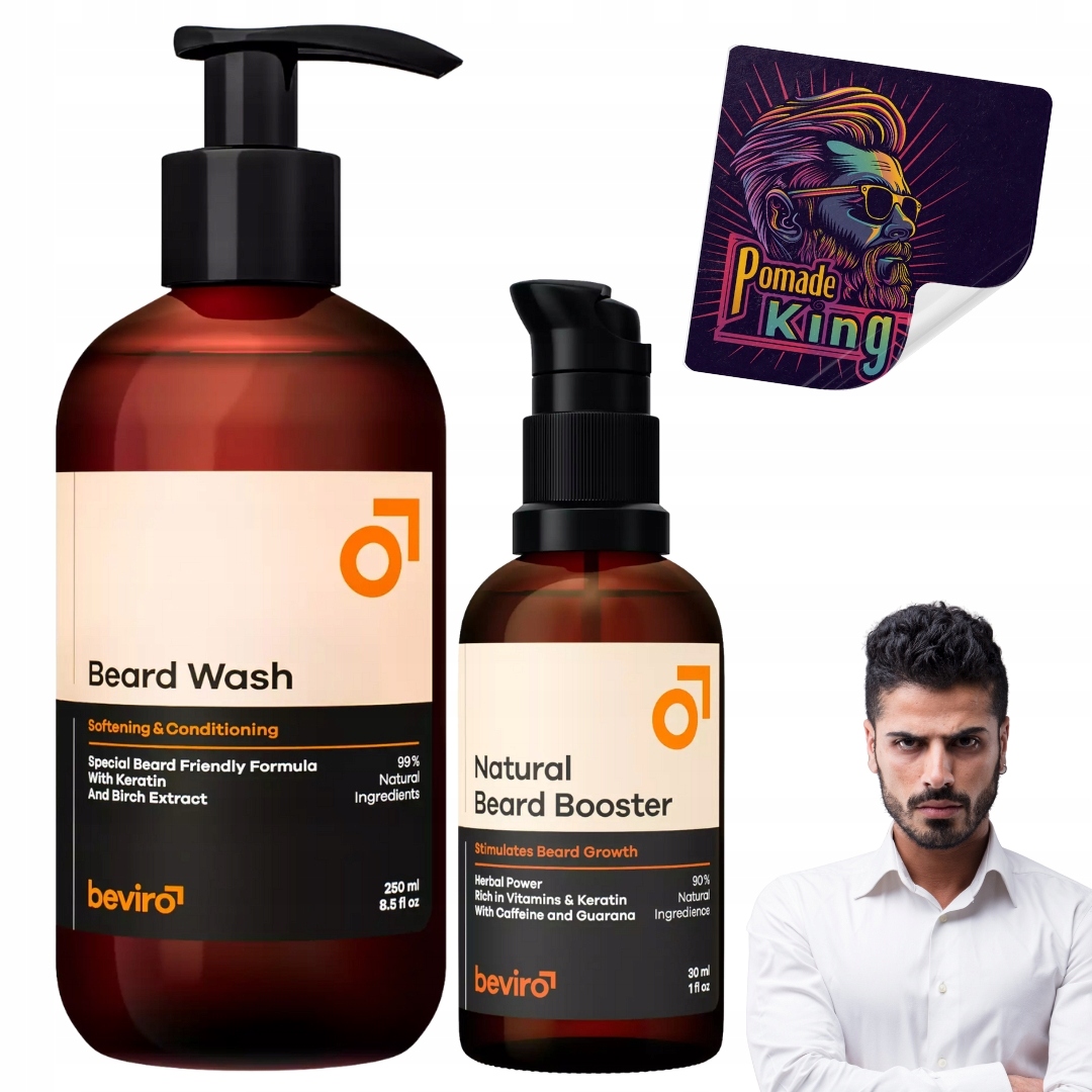 Natural Beard Booster a Šampon Beviro – sada pro podporu růstu vousů!