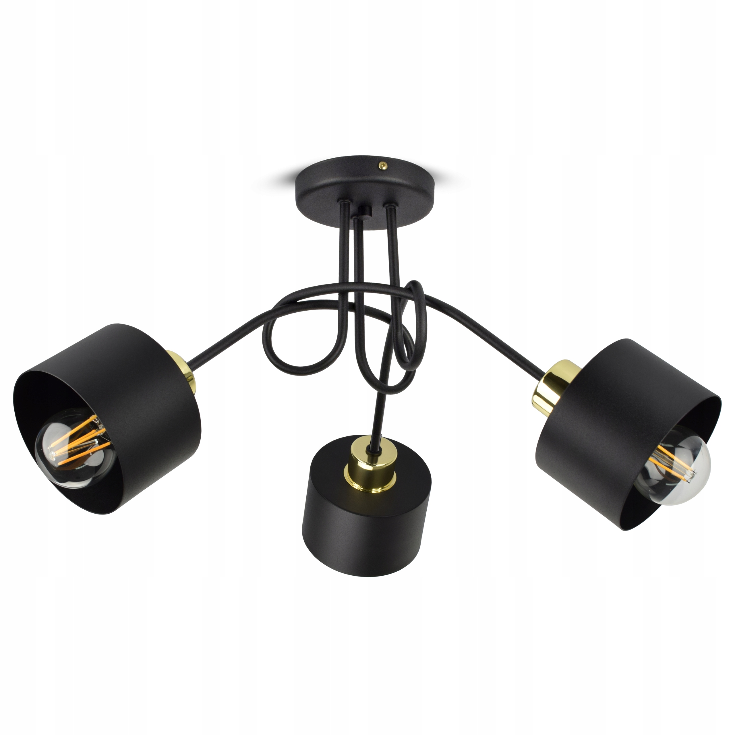 Stropní Svítidlo Lustr Stropní Svítidlo Classic Spot PE3 Led Smyčka Supl Black Gold