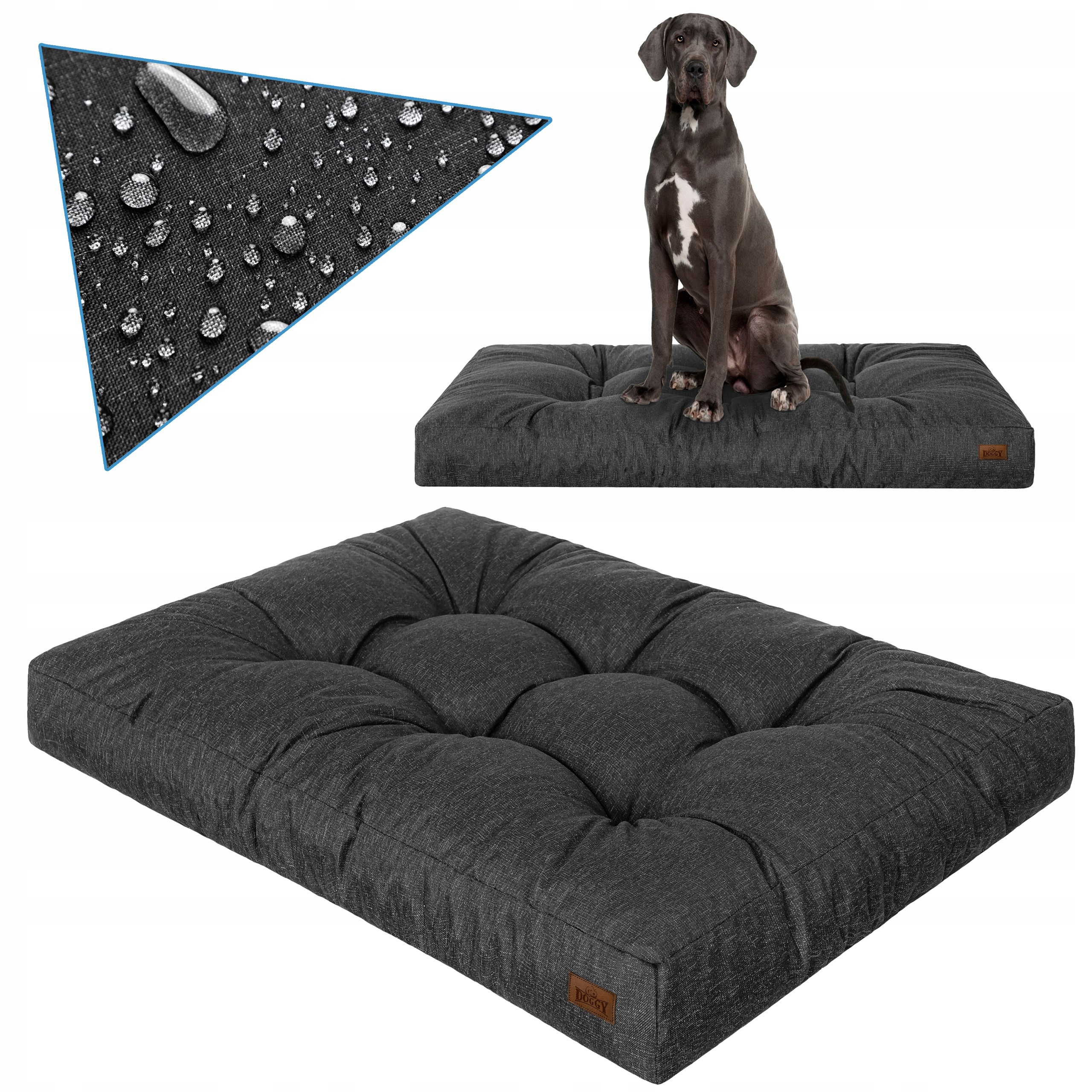 Levně Matrace pro psa, Pelíšek pro velké psy, Potah Černé XXL 130x100