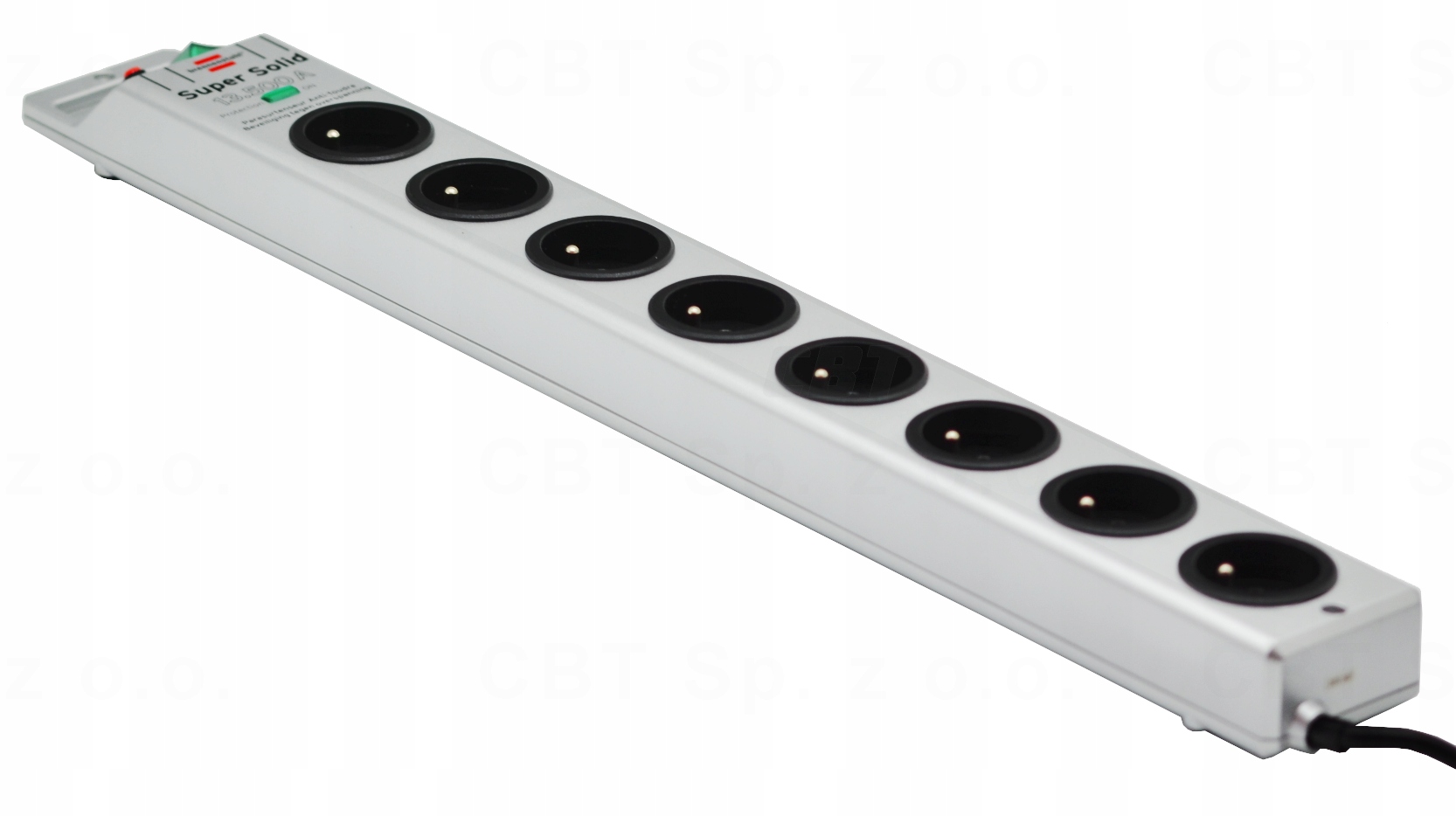 LISTWA ZASILAJĄCA PRZECIWPRZEPIĘCIOWA 8 GNIAZD KABEL 2,5m 13.500A Model Super Solid