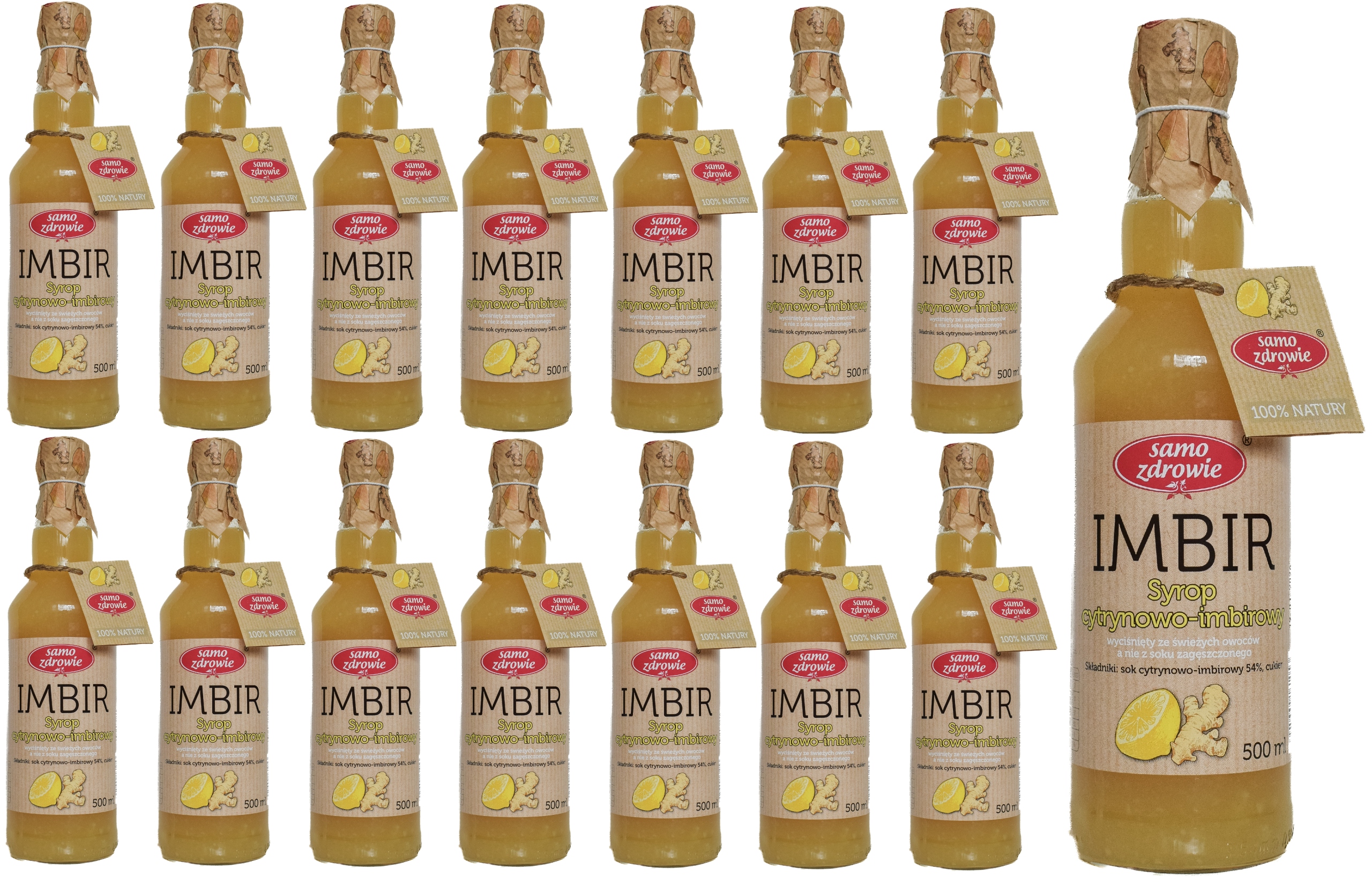 Naturalny syrop imbirowo-cytrynowy Samo Zdrowie Nfc 500 ml 15 szt.