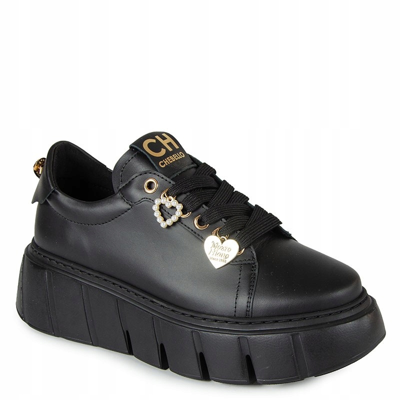 CheBello 4536 Černé Kožené Tenisky 39