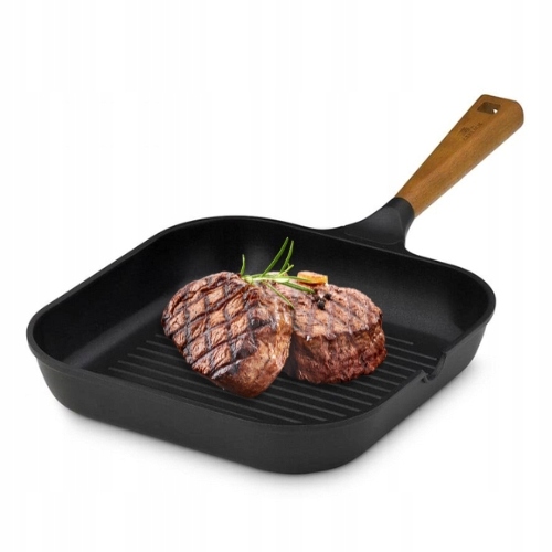 Gerlach Natur Evo Patelnia Ceramiczna 24 CM Grill Indukcja Drewno Buk