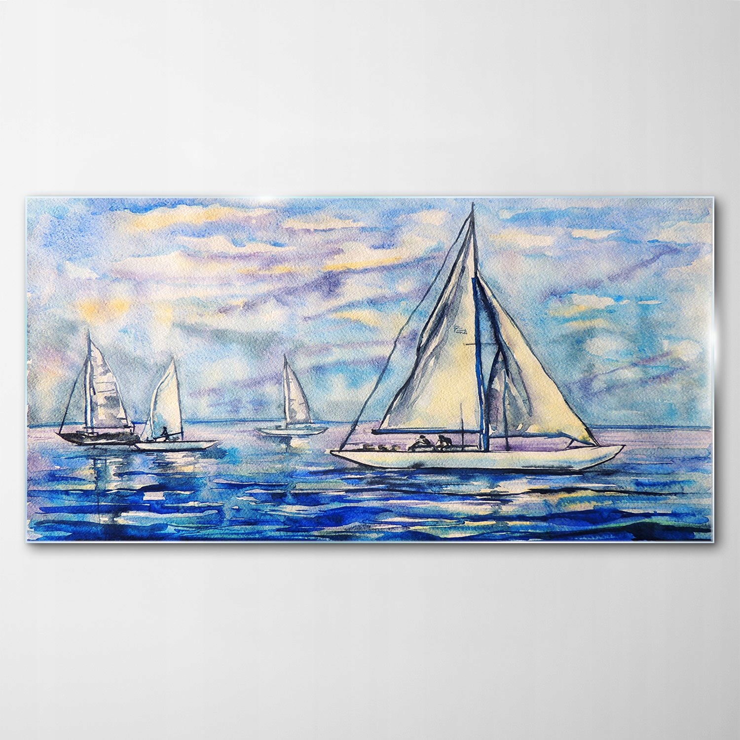 Tvrdený sklenený obraz Loďka Voda Nebo 100x50