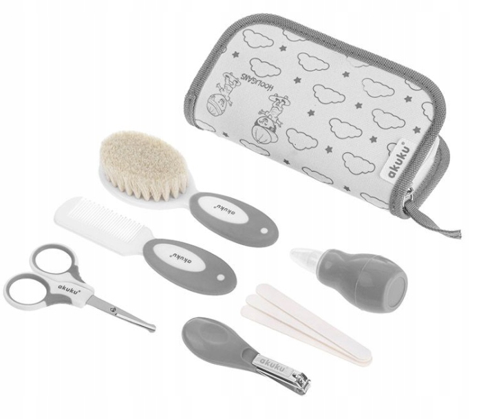 AKUKU Zestaw pielęgnacyjny kosmetyczny GREY + ETUI