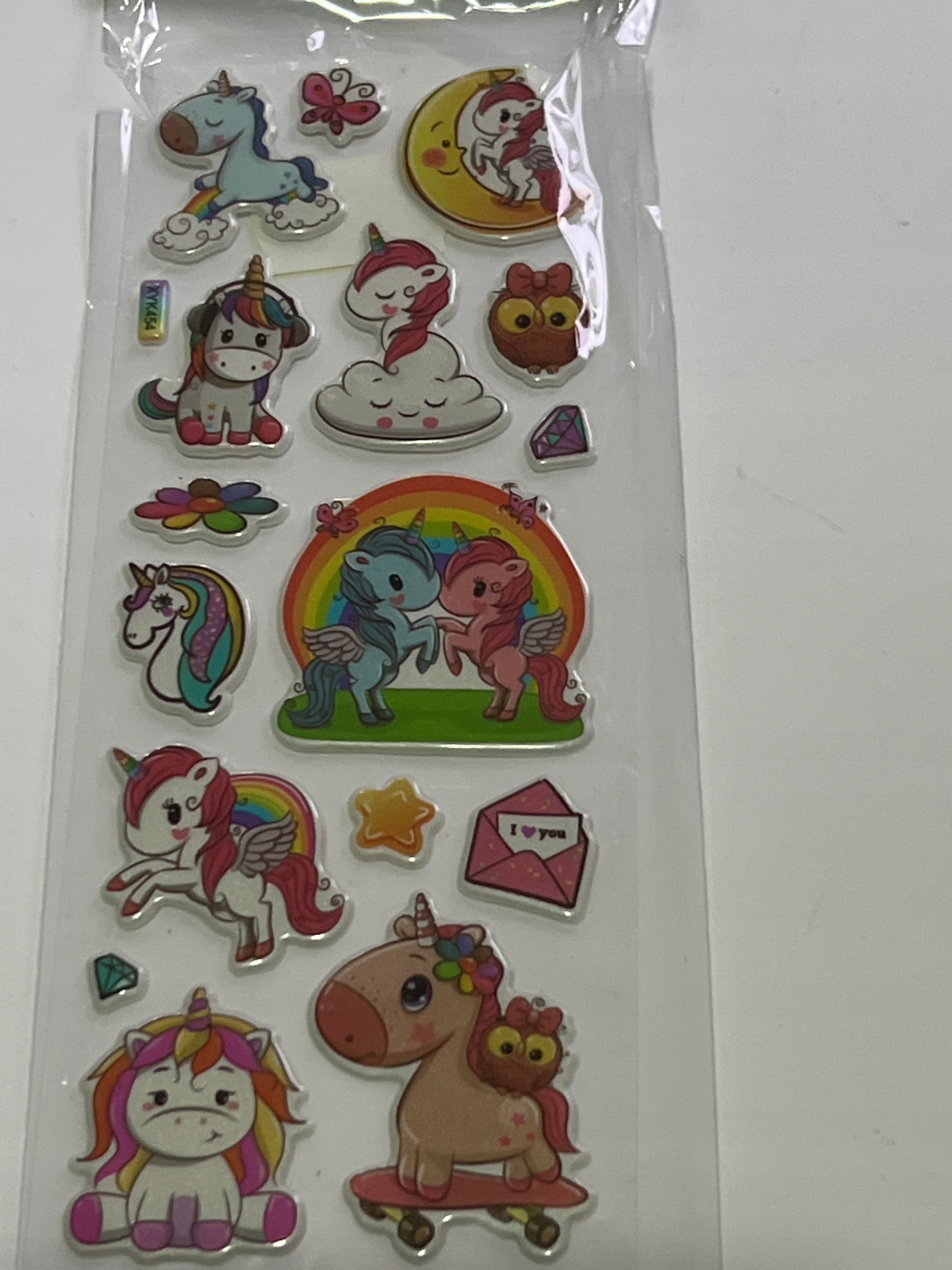 Naklejki NK-8504 jednorożce wypukłe Rodzaj naklejki klasyczne